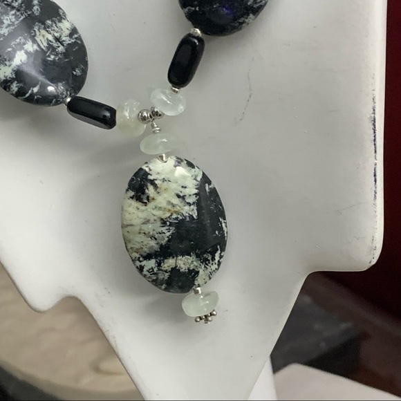 Handcrafted “Hint of Mint” Stone & Sterling Necklace & Earring Set - Picture 12 of 14